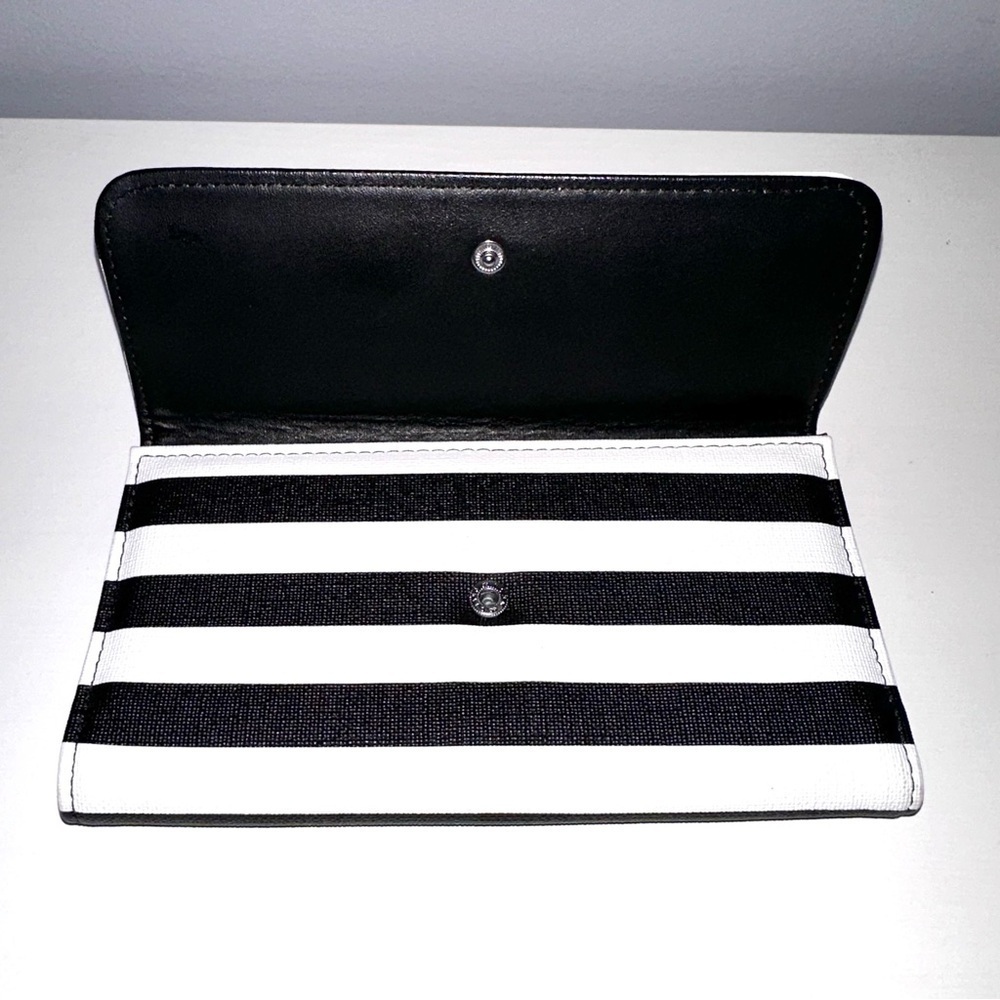 KUT FROM THE KLOTH Slim Striped Wallet, Purse, Black & White, EUC - Picture 3 of 9